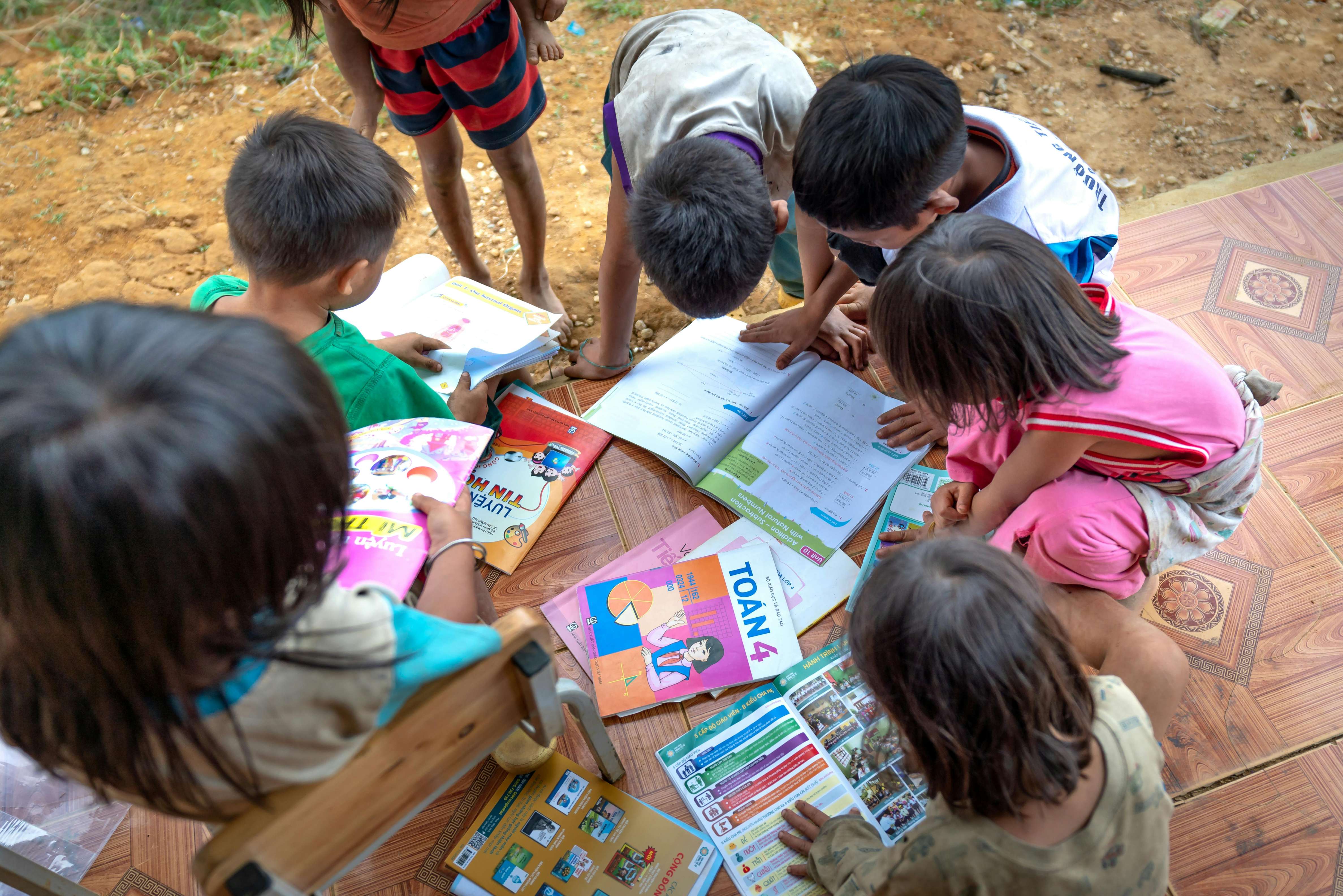 Children studying